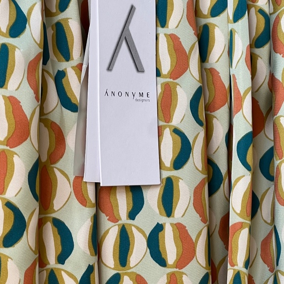 NWT Anonyme Designers Satin Midi Skirt, size 6 in mint coffee - Picture 1 of 3